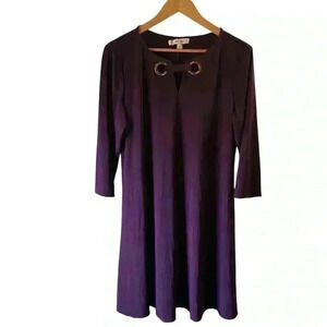 Karan Scott Women’s Lace-up Knee Length Dress Skirt Purple/Burgundy Size 10